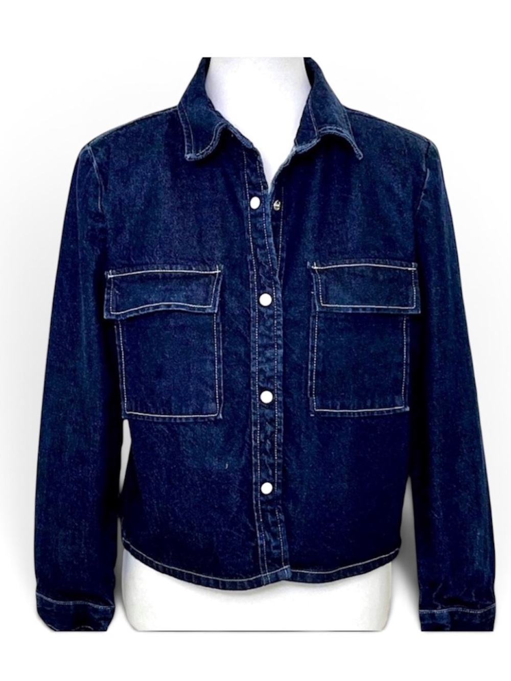 Leviโs Made & Crafted Cropped Denim Jacket Dark Wash S
